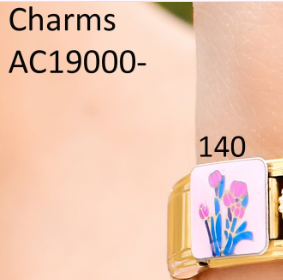 [AC19000140] CHARM ITALIANO 18K ACERO INOX.9*10MM TULIPANES