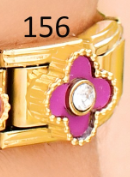 [AC19000156] CHARM ITALIANO 18K ACERO INOX.9*10MM VAN CLEEF ZIRC.MORADO
