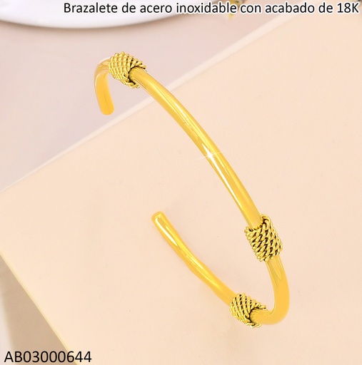 [AB03000644] BRAZALETE ACERO INOX. ACABADO 18K.3 CILINDROS TORN P25070087