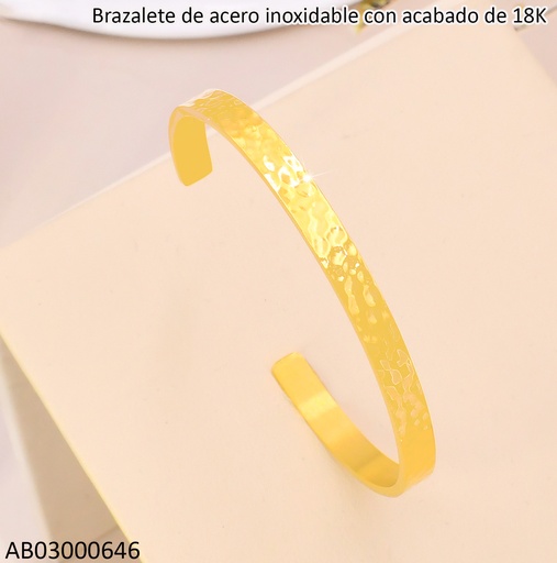 [AB03000646] BRAZALETE ACERO INOX. ACABADO 18K. GRAB. P25070091