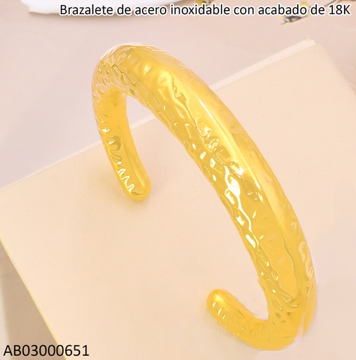[AB03000651] BRAZALETE ACERO INOX. ACABADO 18K.INFLADO P25061417001