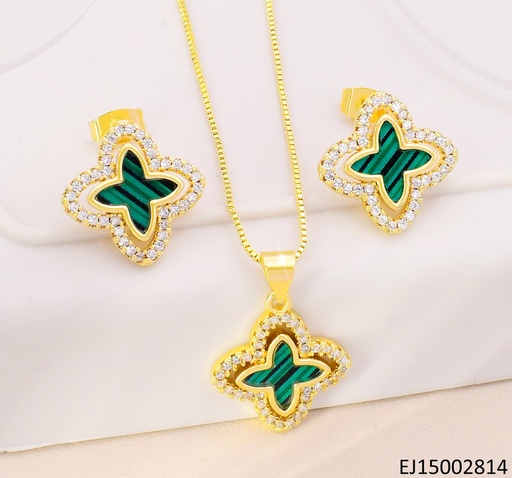 [EJ15002814] SET VAN CLEEF VERDE BORDE EXTERNO ZIRCONIAS SE1075-9