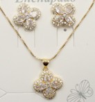 [EJ15002821] SET VAN CLEEF VERDE DOBLE BORDE ZIRCONIAS SE1099-9