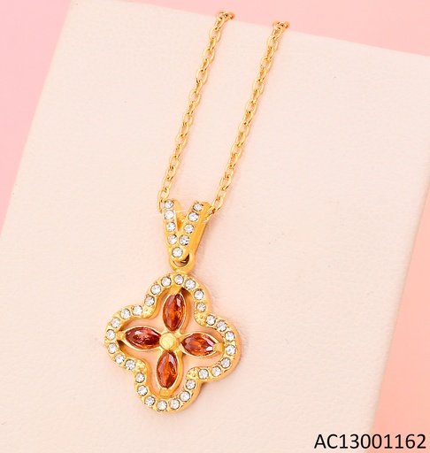 [AC13001162] CADENA DORADA / CROQUI VAN CLEEF /ZIRC NARANJA CA489-45