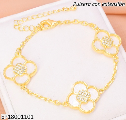 [EP18001101] PULSERA 3 VAN CLEEF NACAR CENTRO CUADRO ZIRCONIAS BE629-9