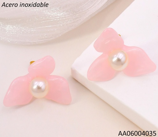 [AA06004035] ARETES RESINA FLOR 3 PETALOS ROSADOS EA1283-416