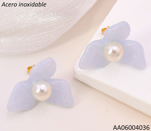 [AA06004036] ARETES RESINA FLOR 3 PETALOS CELESTES EA1284-416