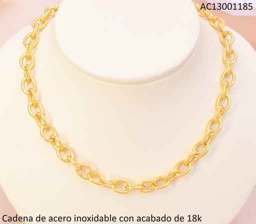 [AC13001185] CADENA ACERO INOXIDABLE ACABADO 18K DORADA DISEÑO BILBAINA P25070024001