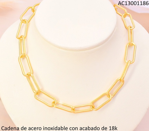 [AC13001186] CADENA ACERO INOXIDABLE ACABADO 18K ESLABONES ALARGADOS P25070025001