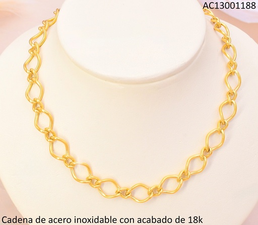[AC13001188] CADENA ACERO INOXIDABLE ACABADO 18K ESLABONES TORNEADOS P25070026001