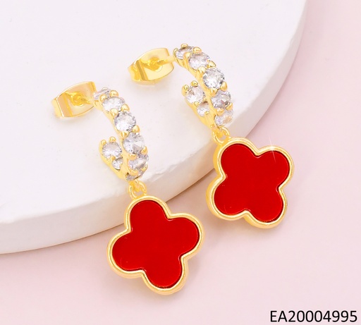 [EA20004995] ARETES HUGGIES ZIRCONIAS VAN CLEEF ROJOS EE4104-9