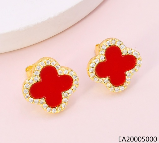 [EA20005000] ARETES VAN CLEEF ROJO BORDE ZIRCONIAS EE4123-9