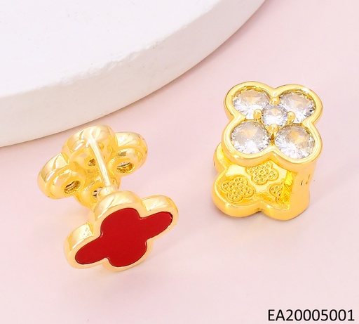 [EA20005001] ARETES CLIP VAN CLEEF ZIRCONIA/ROJO EE4128-9
