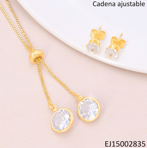 [EJ15002835] SET ZIRCONIAS RD CAMISERO C/2 COLGANTES SE1135-9