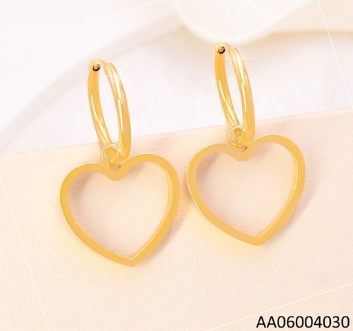 [AA06004030] ARETES DOR HUGGIES / CROQUI CORAZON COLGANTE EA1264-45