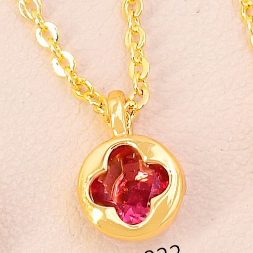 [EC22000922] CADENA DIJE: VAN CLEEF DOR/ROJO CE364-5