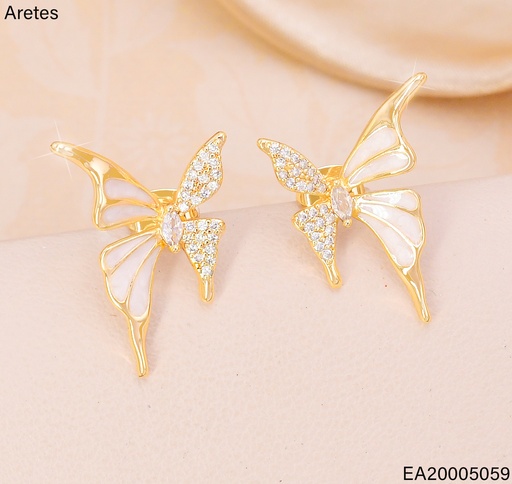 [EA20005059] ARETES DOR.MARIPOSA NACAR/ZIRC. EE4058-9