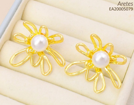 [EA20005079] ARETES DOR FLOR/PERLA CNETRO EE4242-301