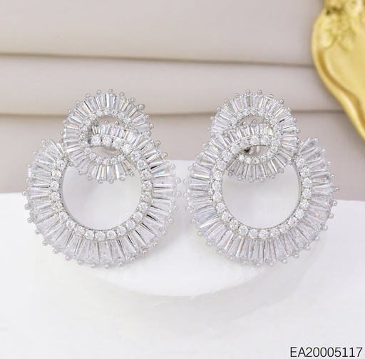 [EA20005117] ARETES PLAT.CIRCULOS ENLAZADOS ZIRCONIAS EE4455-6
