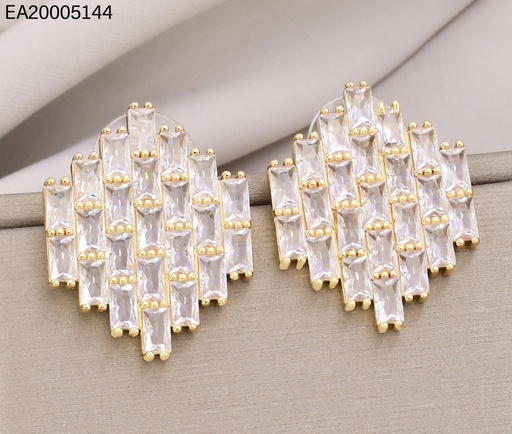 [EA20005144] ARETES DORADO DISEÑO GEOMÉTRICO PIEDRERÍA CRISTAL EE4540-6