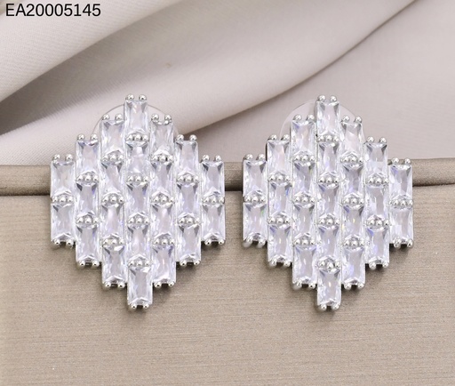 [EA20005145] ARETES DISEÑO GEOMÉTRICO PIEDRERÍA CRISTAL EE4541-6 PLATEADO