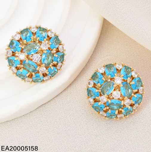 [EA20005158] ARETES DOR RD ZIRC. CELESTE/CRISTAL EE4554-6