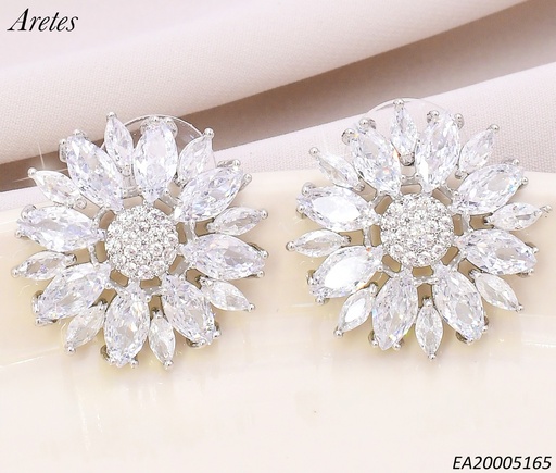 [EA20005165] ARETES PLAT.FLOR EXTENDIDA ZIRCONIAS EE4565-6