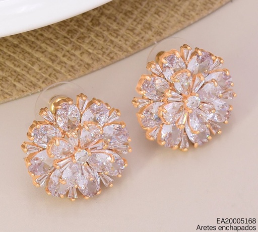 [EA20005168] ARETES RD ZIRCONIAS/FLOR CENTRO EE4568-6