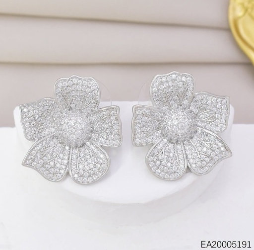 [EA20005191] ARETES PLAT FLOR 5 PETALOS ZIRCONIAS EE4641-6