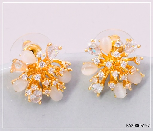 [EA20005192] ARETES DOR RACIMO ZIRC/ PIEDRAS EE4642-6