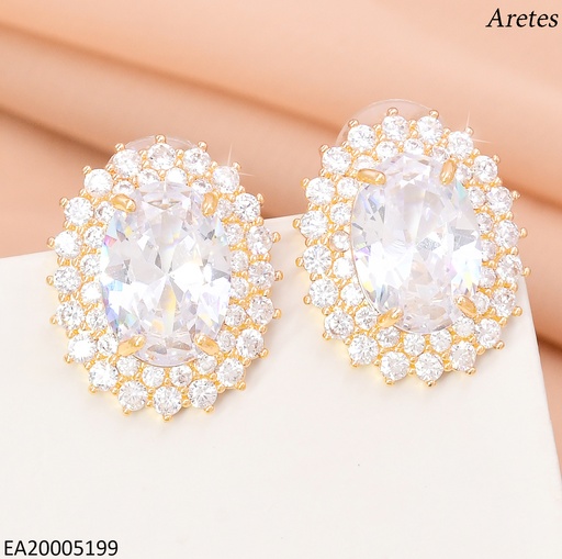 [EA20005199] ARETES DOR OVALO ZIRC CRISTAL EE4660-6