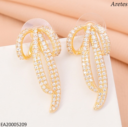 [EA20005209] ARETES DOR LAZO ALARGADO ZIRC EE4670-6