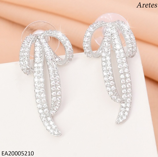 [EA20005210] ARETES DOR LAZO ALARGADO ZIRC EE4671-6
