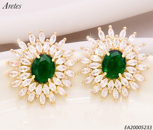 [EA20005233] ARETES SOL ZIRCONIAS CENTRO OV VERDE EE4716-6