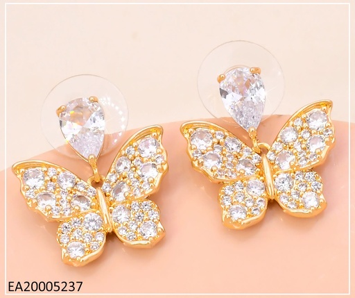 [EA20005237] ARETES DORADO GOTA/MARIPOSA ZIRCONIA CRISTAL  EE4730-6