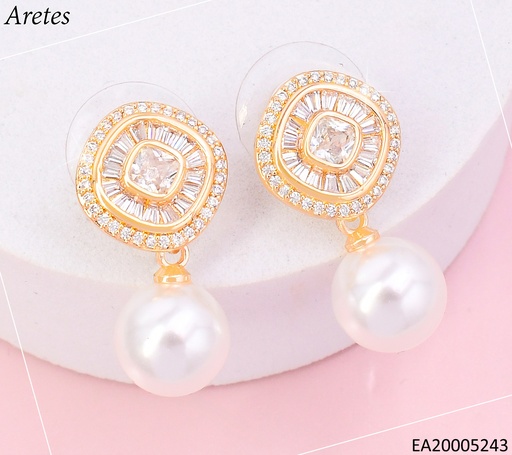 [EA20005243] ARETES ROMBO ZIRC.C/PERLA COLGANTE EE4740-6