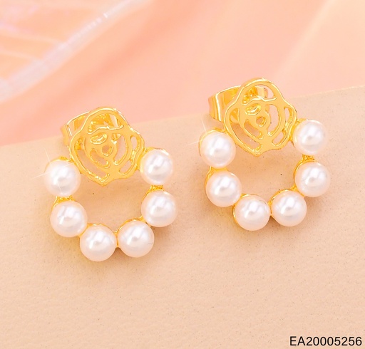 [EA20005256] ARETES ROSA CALADA C/CIRCULO PERLITAS EE4761-9