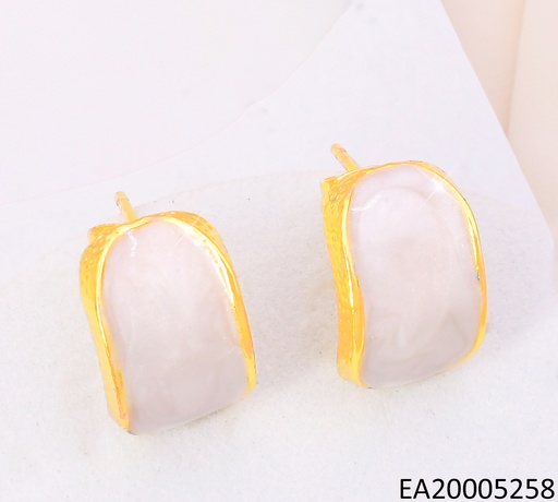 [EA20005258] ARETES DOR OVALO BLANCO EE4764-9