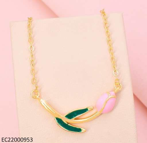 [EC22000953] CADENA DOR TULIPAN ROSADO HORIZ. CE417-9