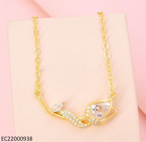 [EC22000938] CADENA DORADA TULIPAN CRISTAL ZIRC. HORIZONTAL CE415-9