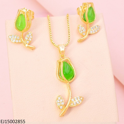[EJ15002855] SET DORADO TULIPAN VERDE HORIZ.  SE1137-104