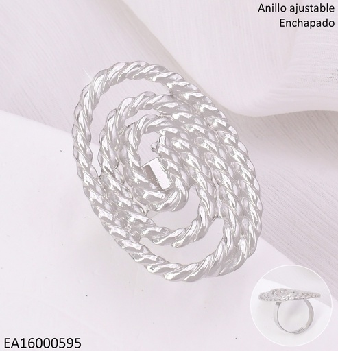[EA16000595] ANILLO PLAT.ESPIRAL TORNEADO RA577-45