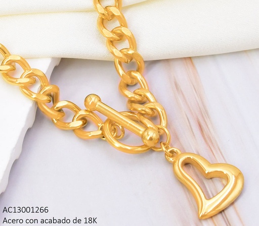 [AC13001266] CADENA ACERO INOX. ACABADO 18K MART.CROQUI 💛