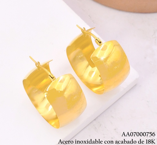[AA07000756] ARGOLLA ACERO INOX. ACABADO 18K. ANCHA 22MM P25070187001
