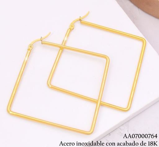 [AA07000764] ARGOLLAS ACERO INOX. ACABADO 18K ROMBO 63MM P25070172001