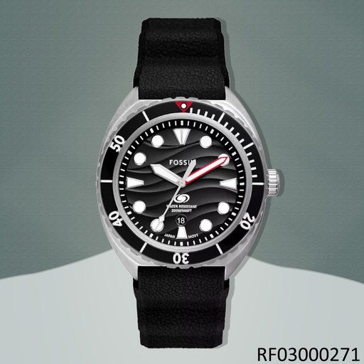 [RF03000271] RELOJ FOSSIL ANALOGO BREAKER FS6062 METAL SILICON NEGRO