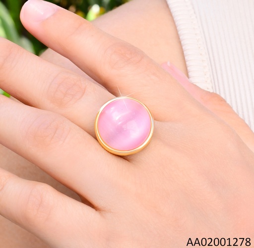 [AA02001278] ANILLO DOR PIEDRA ROSADA RD RA599-305