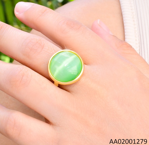 [AA02001279] ANILLO DOR PIEDRA VERDE RD RA0600-305