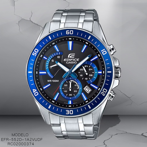 [RC02000374] RELOJ CASIO EDIFICE ANALOGO EFR-552D-1A2VUDF METAL PLAT.