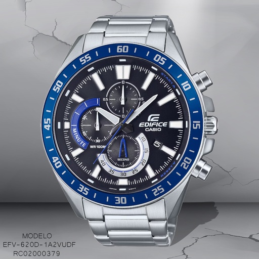 [RC02000379] RELOJ CASIO EDIFICE ANALOGO EFV-620D-1A2VUDF METAL PLAT.